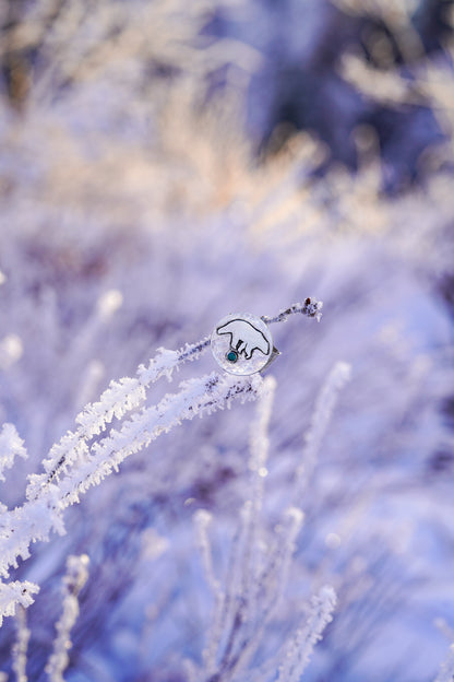 Silver / Turquoise Bear Pin