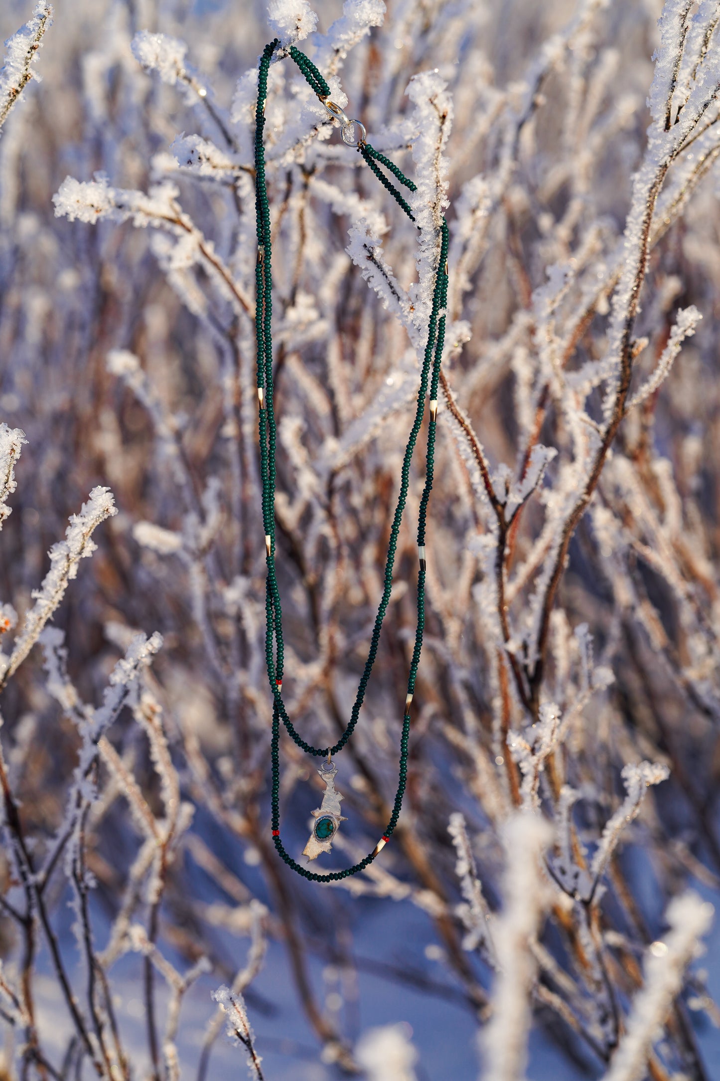 Salmon Beaded Necklace